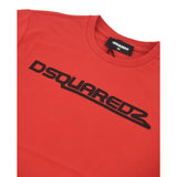Dsquared2 T-Shirt tinta unita con Logo Rosso per Bambino DQ1808 ROSSO DSQUARED2 