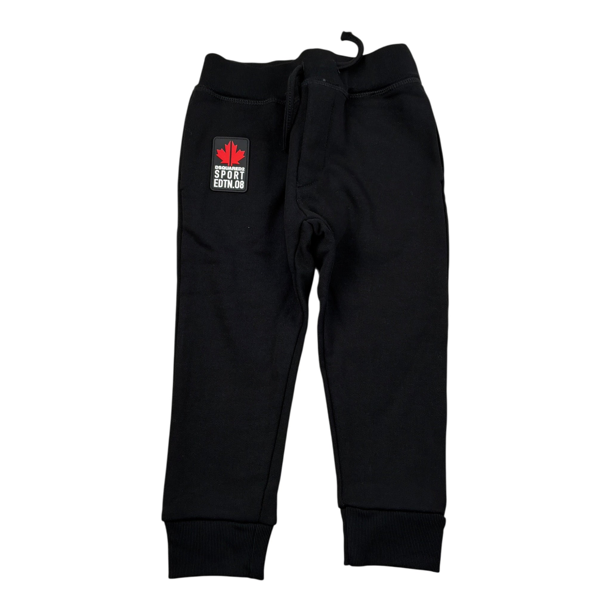Dsquared2 Pantalone Modello Tuta tinta unita con Stampa Nero per Bambino DQ1882 NERO DSQUARED2 
