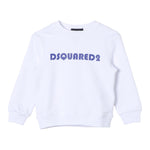 Dsquared2 Felpa tinta unita Girocollo con Stampa Bianco per Bambino DQ2073 BIANCO DSQUARED2 