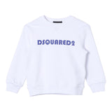 Dsquared2 Felpa tinta unita Girocollo con Stampa Bianco per Bambino DQ2073 BIANCO DSQUARED2 