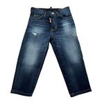 Dsquared2 Jeans tinta unita con Strappi Blu per Bambino DQ2241X BLU DSQUARED2 