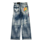 Dsquared2 Jeans tinta unita 5 Tasche Blu per Bambino DQ2252D0A7J BLU DSQUARED2 