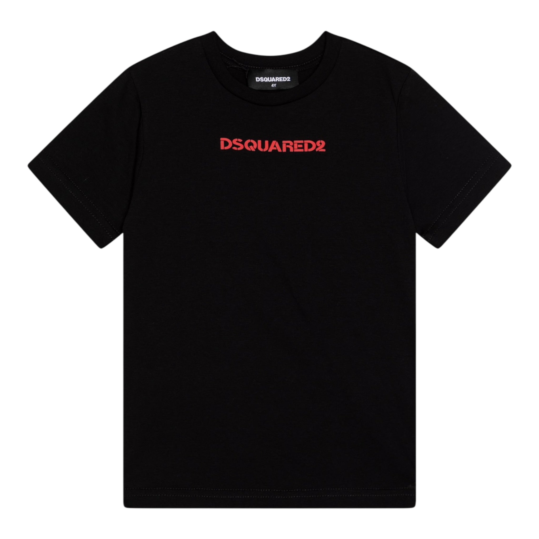 Dsquared2 T-Shirt tinta unita con Logo Nero per Bambino DQ2478 NERO DSQUARED2 