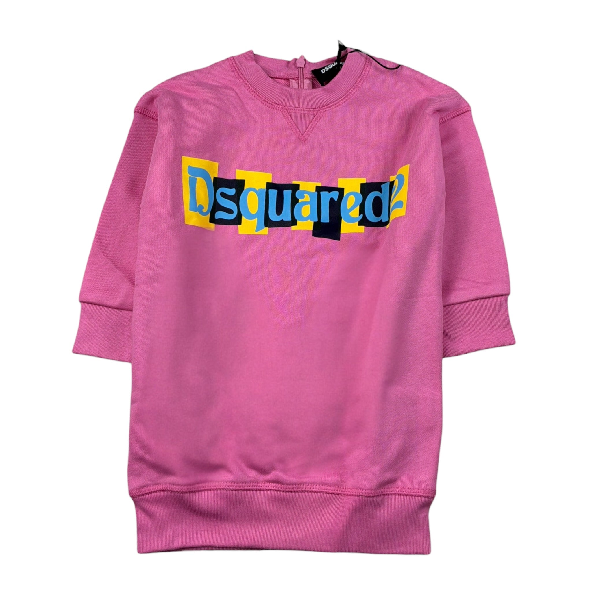 Dsquared2 Abito tinta unita Modello Felpa con Stampa Rosa per Bambina DQ2493J ROSA DSQUARED2 