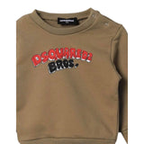 Dsquared2 Felpa tinta unita Girocollo con Stampa Beige per Neonato DQ2504 BEIGE DSQUARED2 