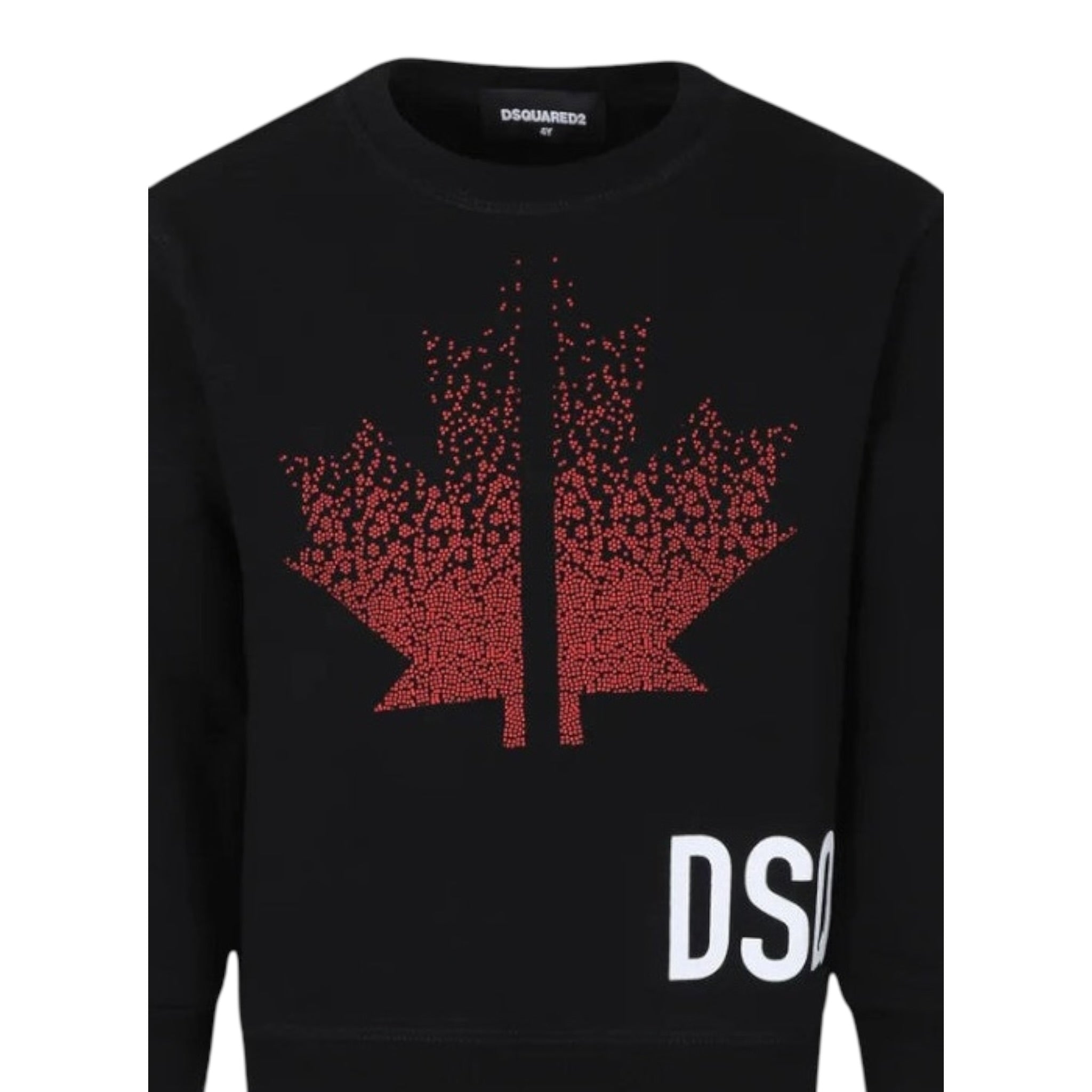 Dsquared2 Felpa tinta unita Girocollo con Stampa Nero per Bambino DQ2538 NERO DSQUARED2 