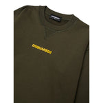 Dsquared2 Felpa Chiusa Girocollo tinta unita con Logo Verde per Bambino DQ2739 VERDE DSQUARED2 