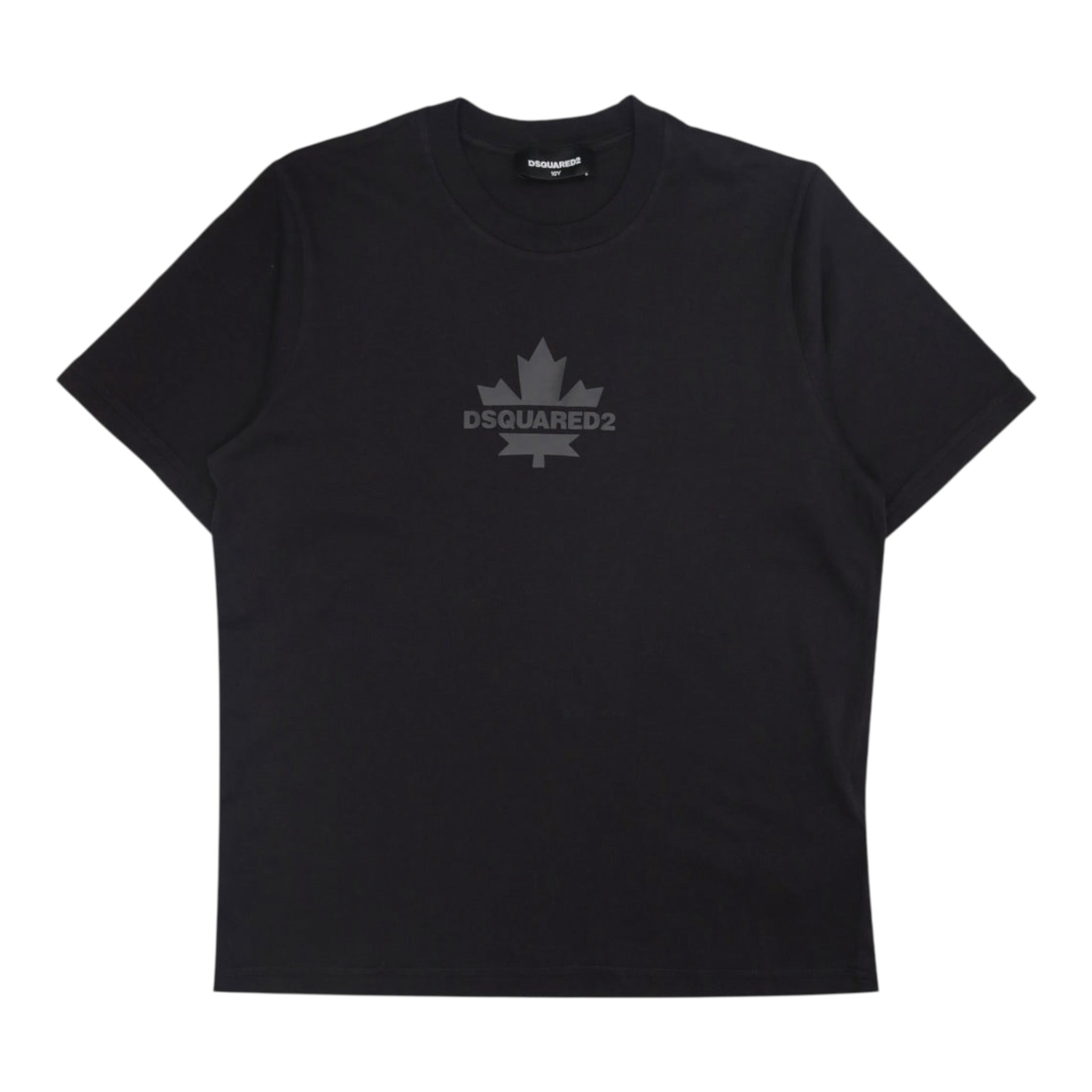 Dsquared2 T-Shirt Girocollo tinta unita con Logo Nero per Bambino DQ2743X NERO DSQUARED2 
