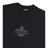 Dsquared2 T-Shirt Girocollo tinta unita con Logo Nero per Bambino DQ2743X NERO DSQUARED2 