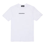 Dsquared2 T-Shirt Girocollo tinta unita con Logo Bianco per Bambino DQ2823 BIANCO DSQUARED2 