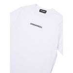 Dsquared2 T-Shirt Girocollo tinta unita con Logo Bianco per Bambino DQ2823 BIANCO DSQUARED2 