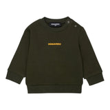 Dsquared2 Felpa tinta unita Girocollo con Stampa Verde per Bambino DQ2860J VERDE DSQUARED2 