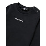 Dsquared2 Felpa tinta unita Girocollo con Stampa Nero per Neonato DQ2860 NERO DSQUARED2 