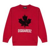 Dsquared2 Felpa tinta unita Girocollo con Stampa Rosso per Bambino DQ3005XX ROSSO DSQUARED2 