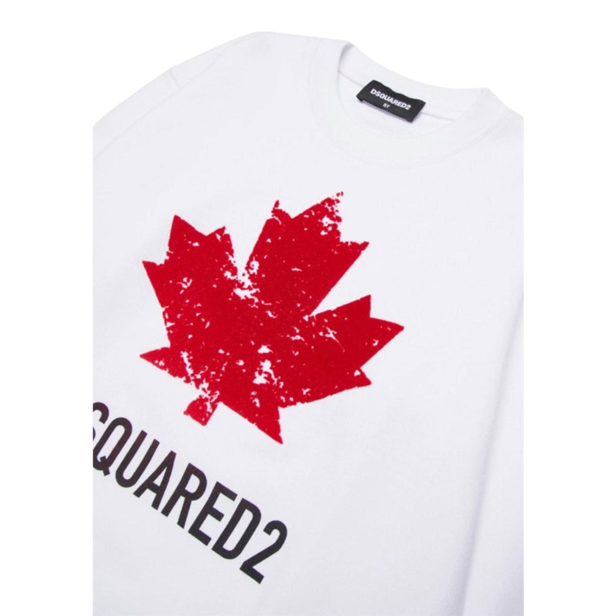 Dsquared2 Felpa tinta unita Girocollo con Stampa Bianco per Bambino DQ3005XXXXX BIANCO DSQUARED2 