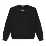Dsquared2 Felpa Girocollo tinta unita con Logo Nero per Bambino DQ3017 NERO DSQUARED2 