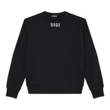 Dsquared2 Felpa Girocollo tinta unita con Logo Nero per Bambino DQ3017 NERO DSQUARED2 