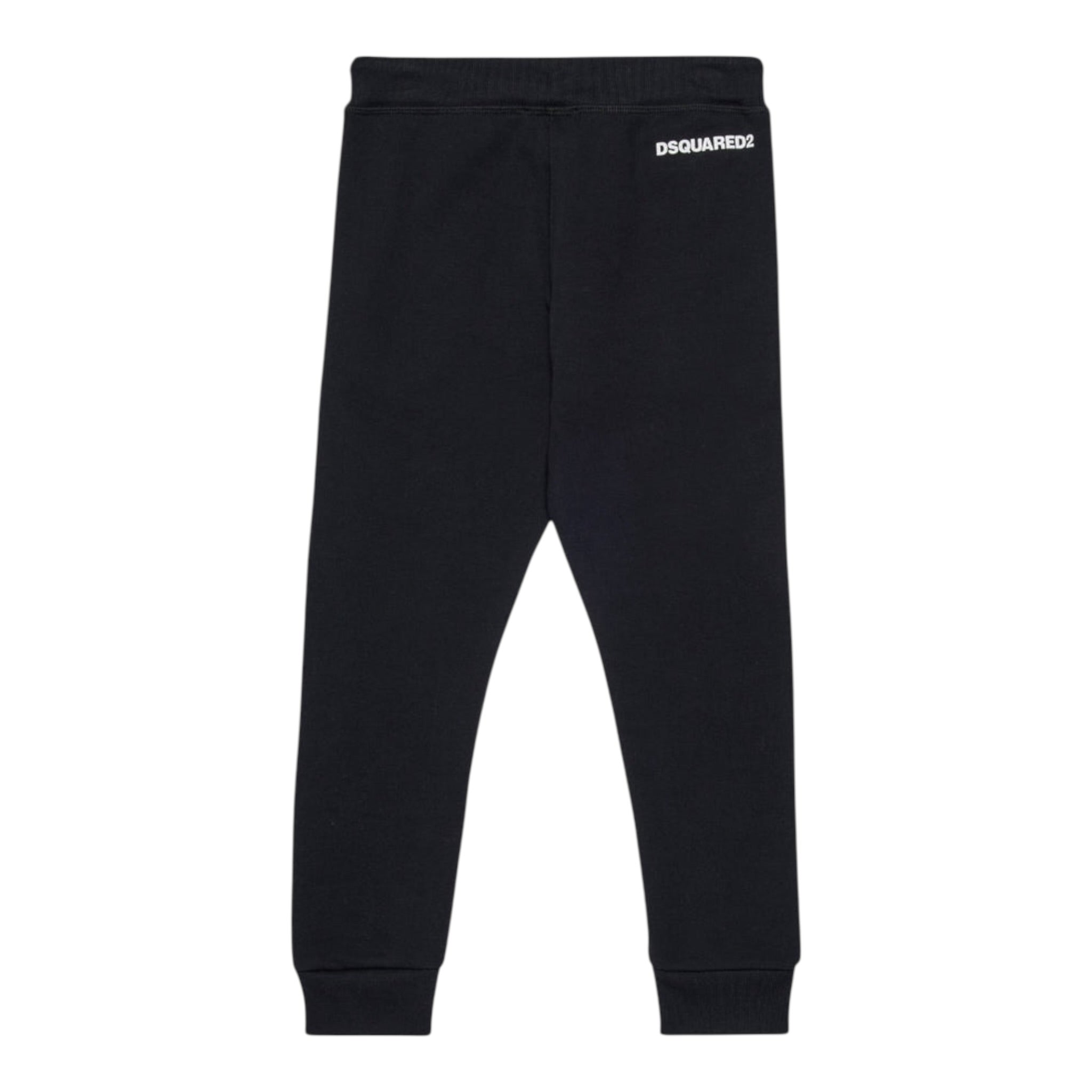 Dsquared2 Pantalone Tuta tinta unita con Logo Nero per Bambino DQ3025XXX NERO DSQUARED2 