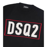Dsquared2 Maglia Girocollo tinta unita Cn Stampa Nero per Bambino DQ3071X NERO DSQUARED2 