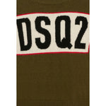 Dsquared2 Maglia Girocollo tinta unita Cn Stampa Verde per Bambino DQ3071X VERDE DSQUARED2 