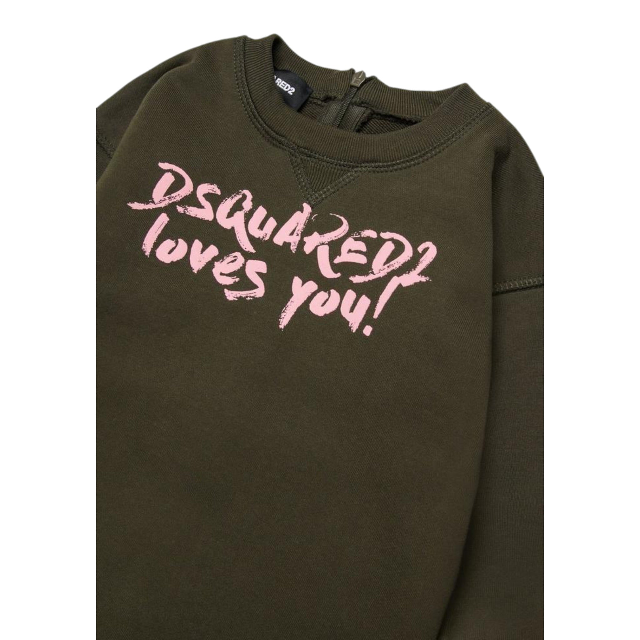 Dsquared2 Abito tinta unita Modello Felpe Verde per Bambina DQ3091XJ VERDE DSQUARED2 