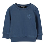 Dsquared2 Felpa Chiusa Girocollo tinta unita con Logo Petrolio per Bambino DQ3095XJ PETROLIO DSQUARED2 