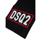 Dsquared2 Sciarpa tinta unita con Logo Nero per Bambino DQ3121 NERO DSQUARED2 