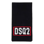 Dsquared2 Sciarpa tinta unita con Logo Nero per Bambino DQ3121 NERO DSQUARED2 