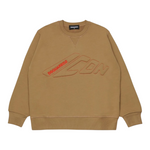 Dsquared2 Felpa Chiusa Girocollo tinta unita con Logo Cammello per Bambino DQ3128X CAMMELLO DSQUARED2 