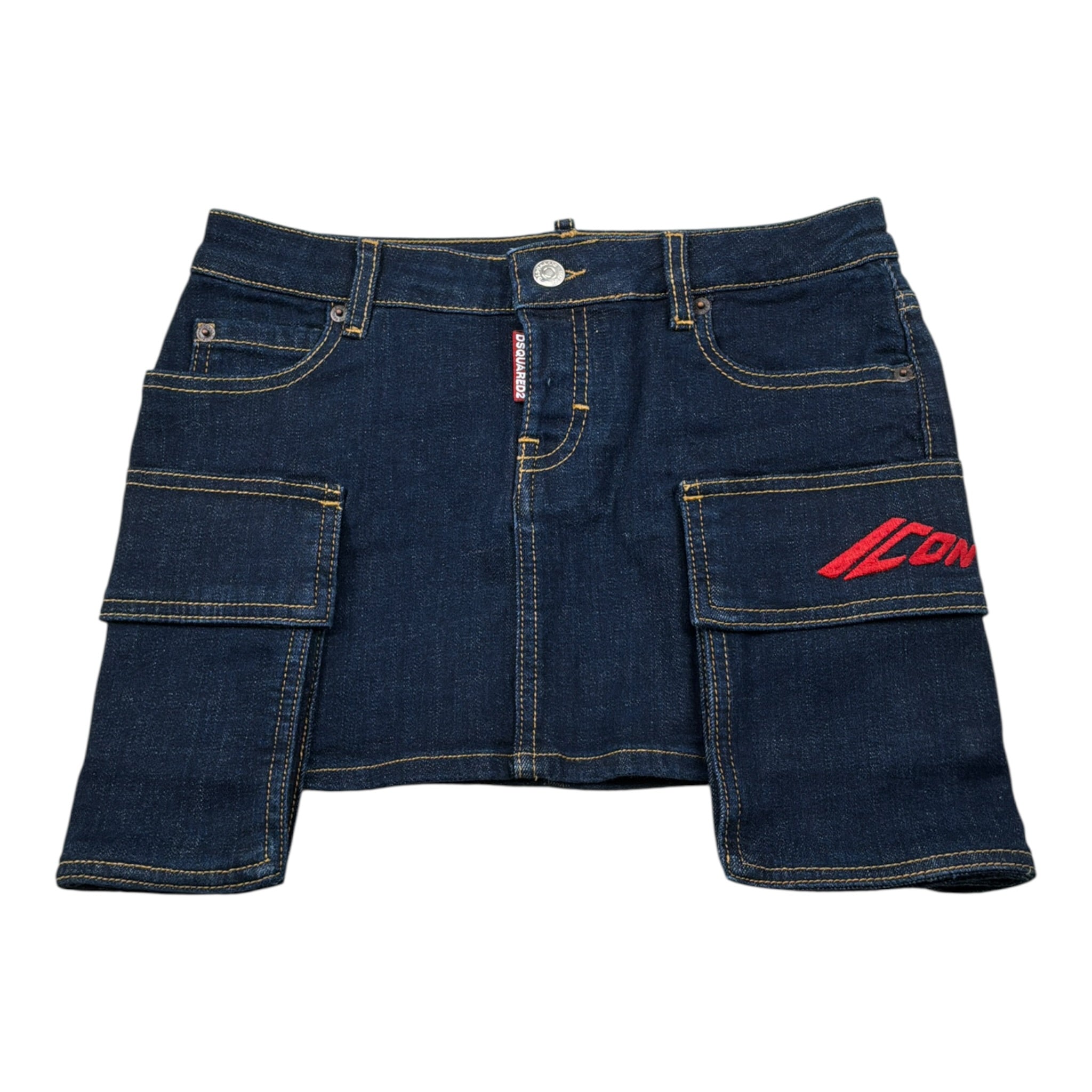 Dsquared2 Gonna In Denim tinta unita con Tasconi Blu per Bambina DQ3138 BLU DSQUARED2 