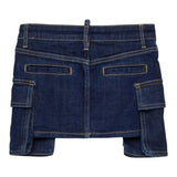 Dsquared2 Gonna In Denim tinta unita con Tasconi Blu per Bambina DQ3138X BLU DSQUARED2 