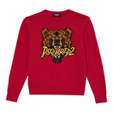 Dsquared2 Maglia Girocollo tinta unita con Ricamo Rosso per Neonato DQ3143 ROSSO DSQUARED2 