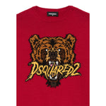 Dsquared2 Maglia Girocollo tinta unita con Ricamo Rosso per Neonato DQ3143 ROSSO DSQUARED2 
