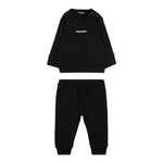 Dsquared2 Completo 2Pz Felpa-Pantalone tinta unita Nero per Bambino DQ3146 NERO DSQUARED2 