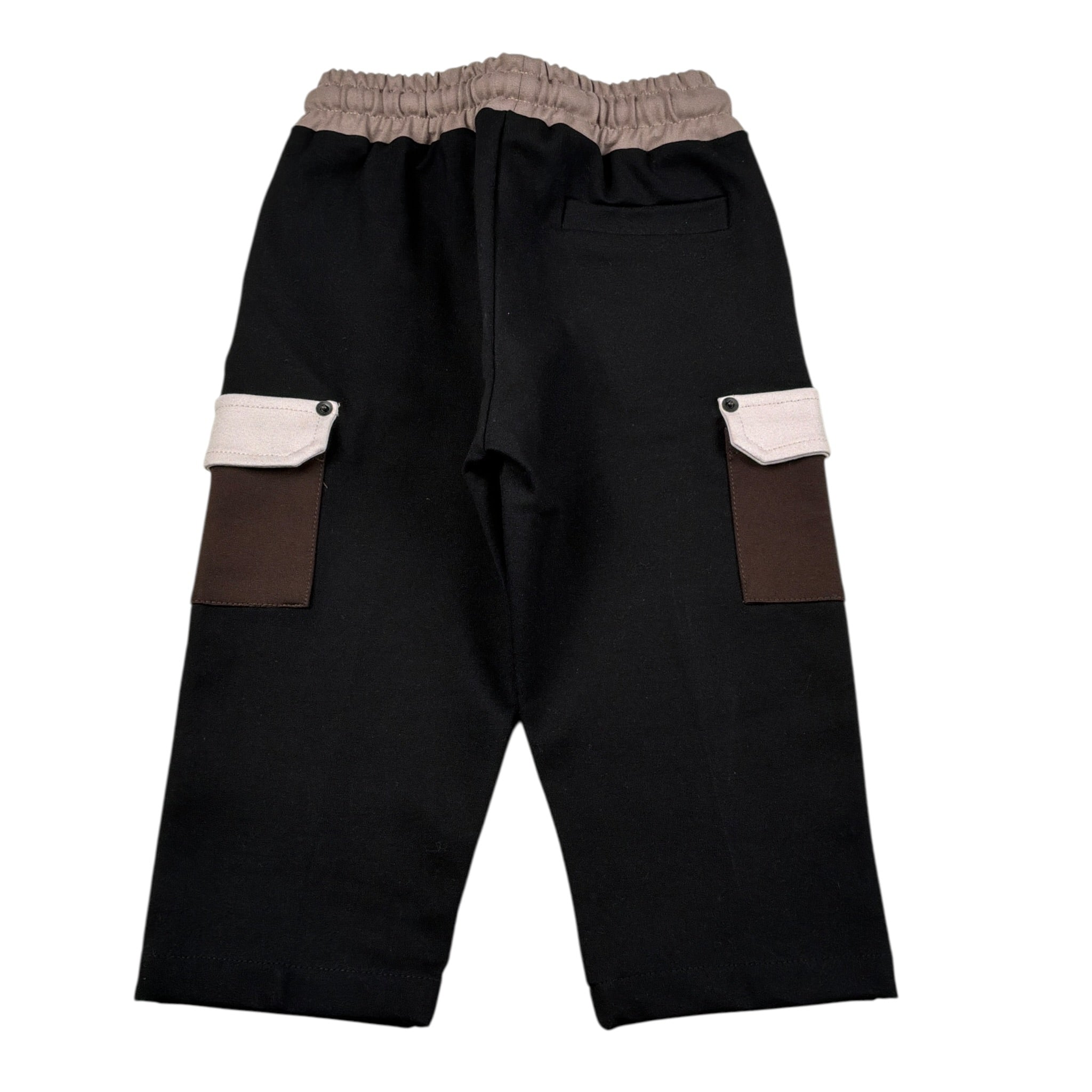 Duepuntozero Pantalone tinta unita con Tasche In Contrasto Nero per Neonato PTBTASC NERO DUEPUNTOZERO 