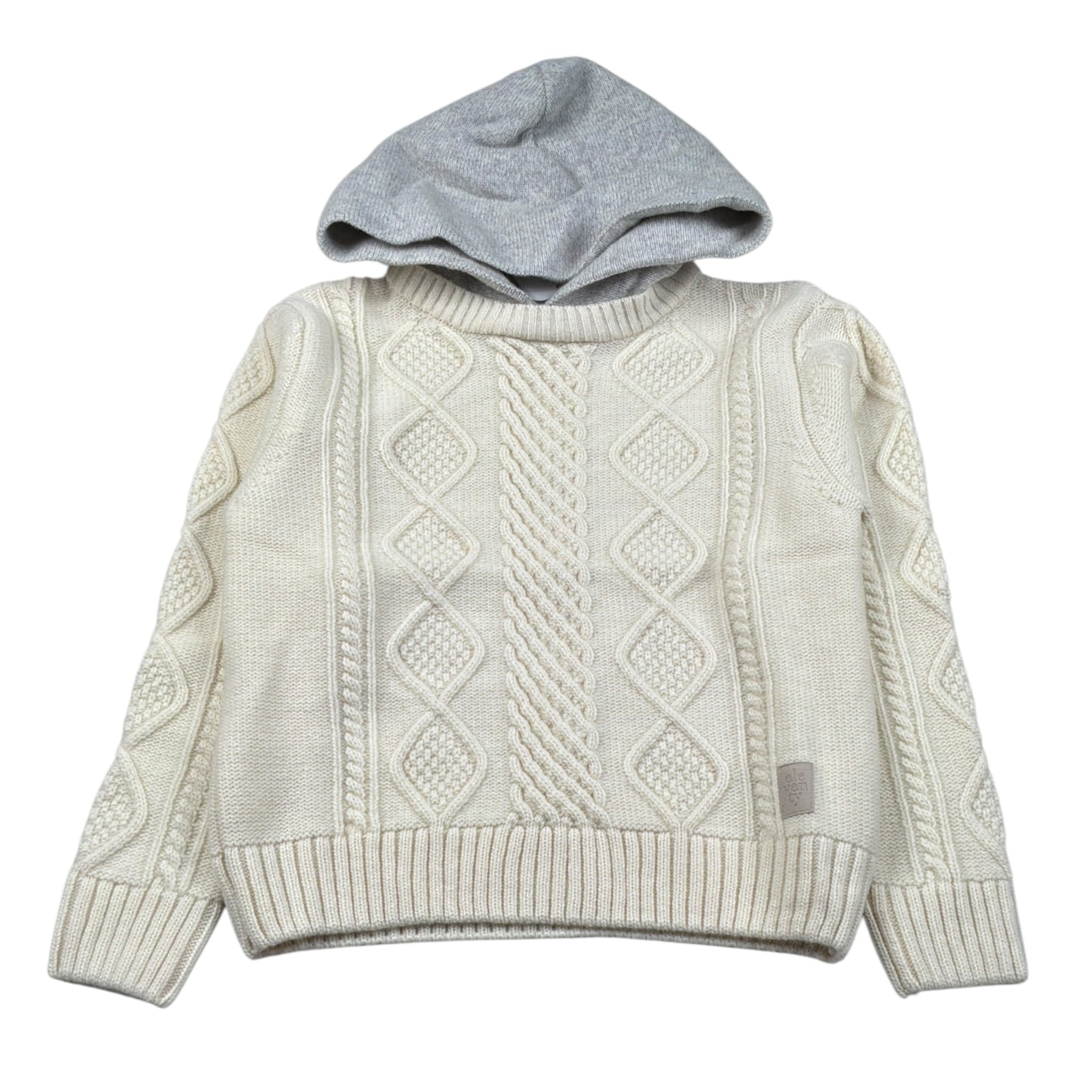 Eleventy Maglia tinta unita con Cappuccio Panna per Bambino EV9P70 PANNA ELEVENTY 