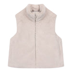 Eleventy Pelliccia tinta unita Modello Smanicato con Zip Beige per Bambina EX2A62 BEIGE ELEVENTY 