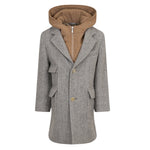 Eleventy Cappotto Bicolore con Felpa Integrata Grigio per Bambino EX2P10 GRIGIO ELEVENTY 