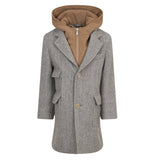 Eleventy Cappotto Bicolore con Felpa Integrata Grigio per Bambino EX2P10 GRIGIO ELEVENTY 