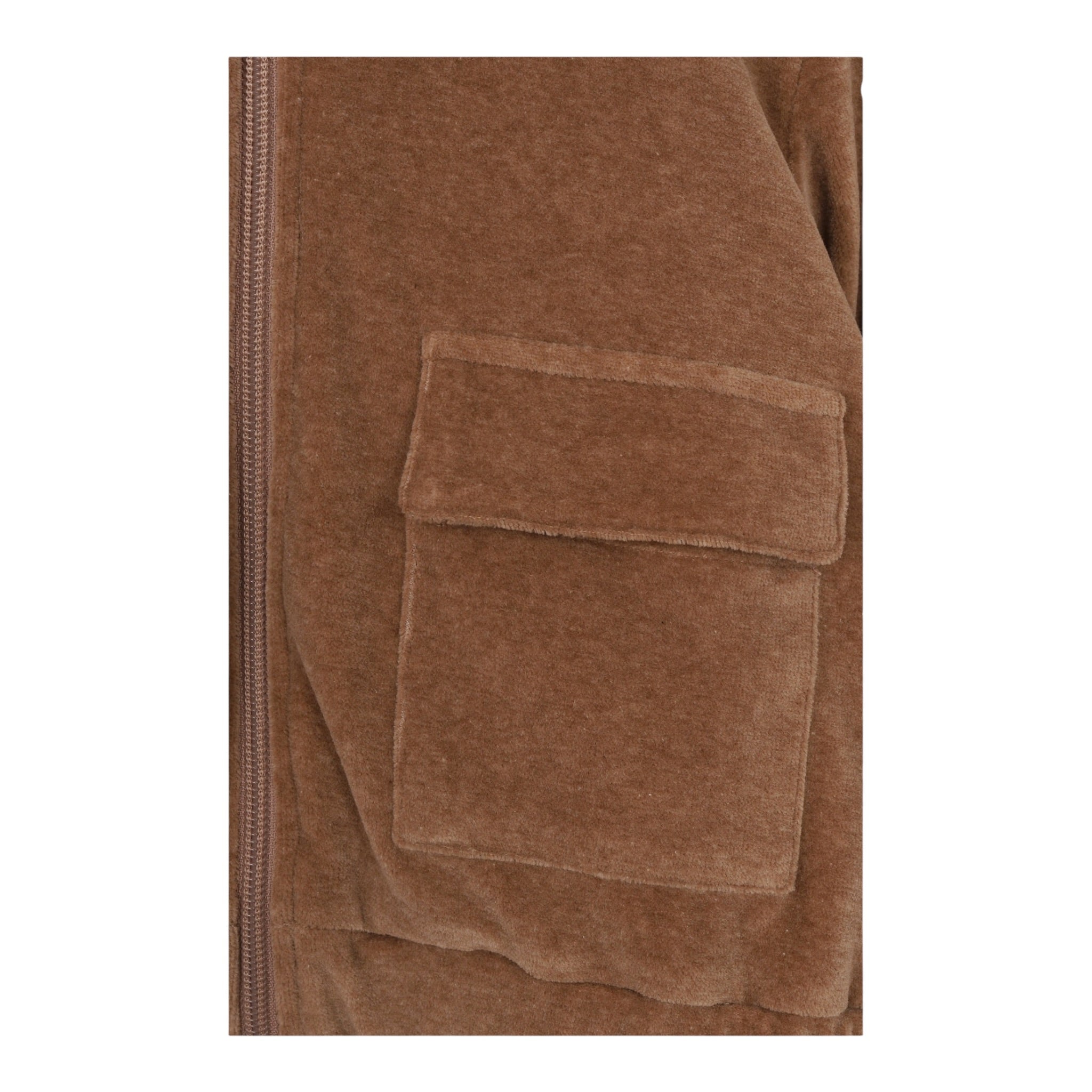 Eleventy Felpa In Camoscio tinta unita con Zip Marrone per Bambina EX4A20 MARRONE ELEVENTY 