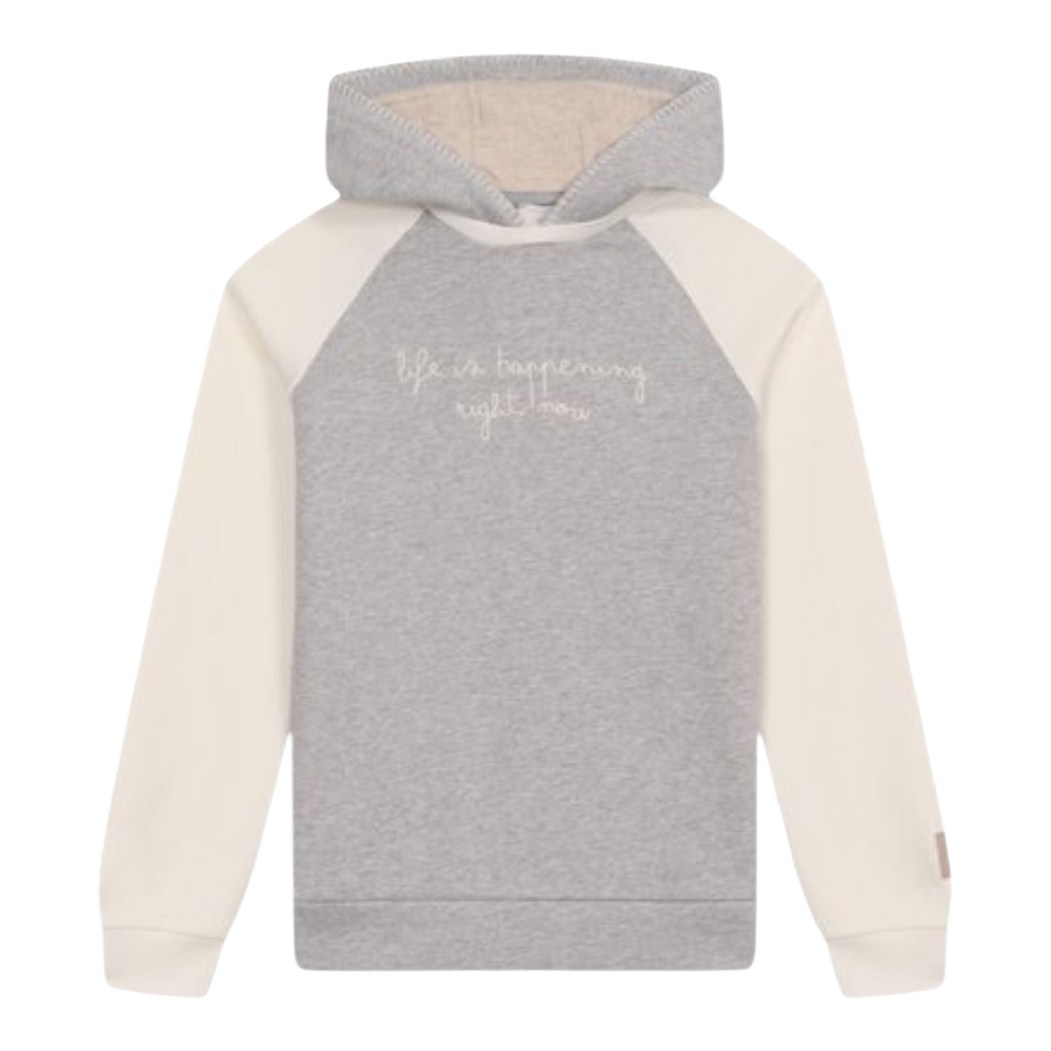 Eleventy Felpa Bicolore con Cappuccio Bianco/Grigio per Bambino EX4P30X BIANO/GRIGIO ELEVENTY 