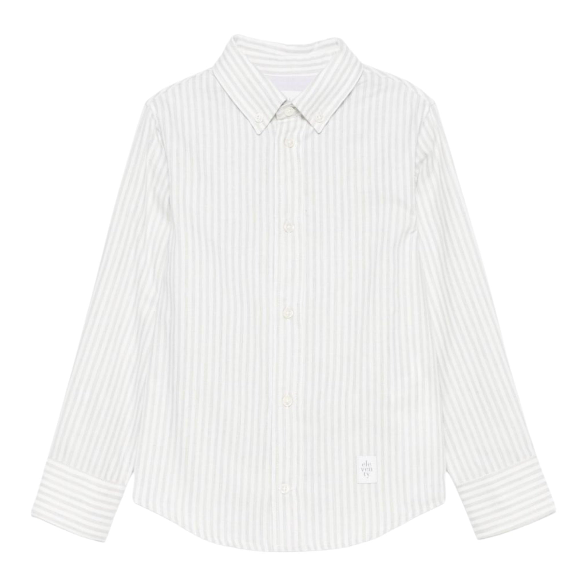 Eleventy Camicia tinta unita con Fantasia A Righe Bianco per Bambina EX5P00 BIANCO ELEVENTY 