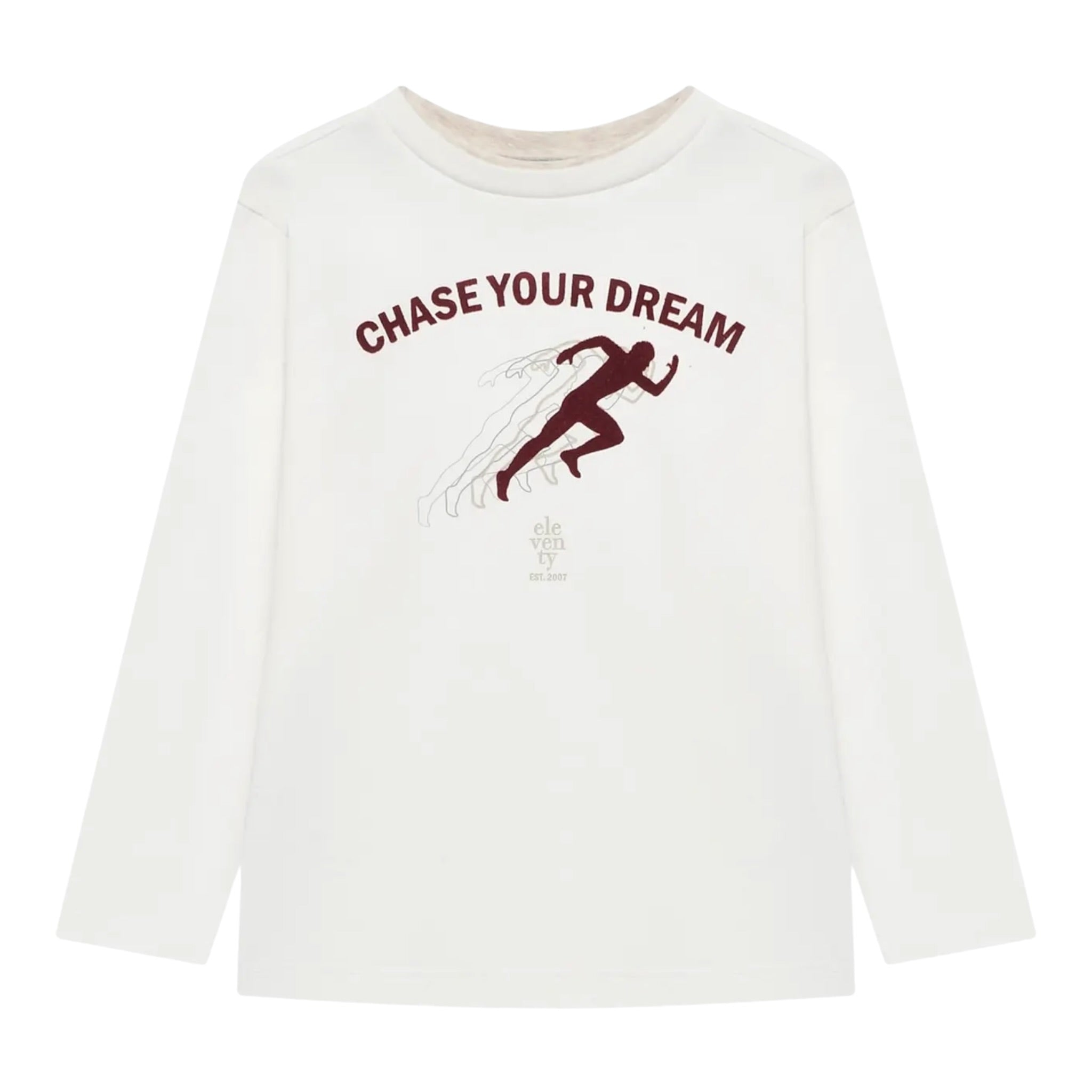 Eleventy Shirt Girocollo tinta unita con Stampa Bianco per Bambino EX8P20 BIANCO ELEVENTY 
