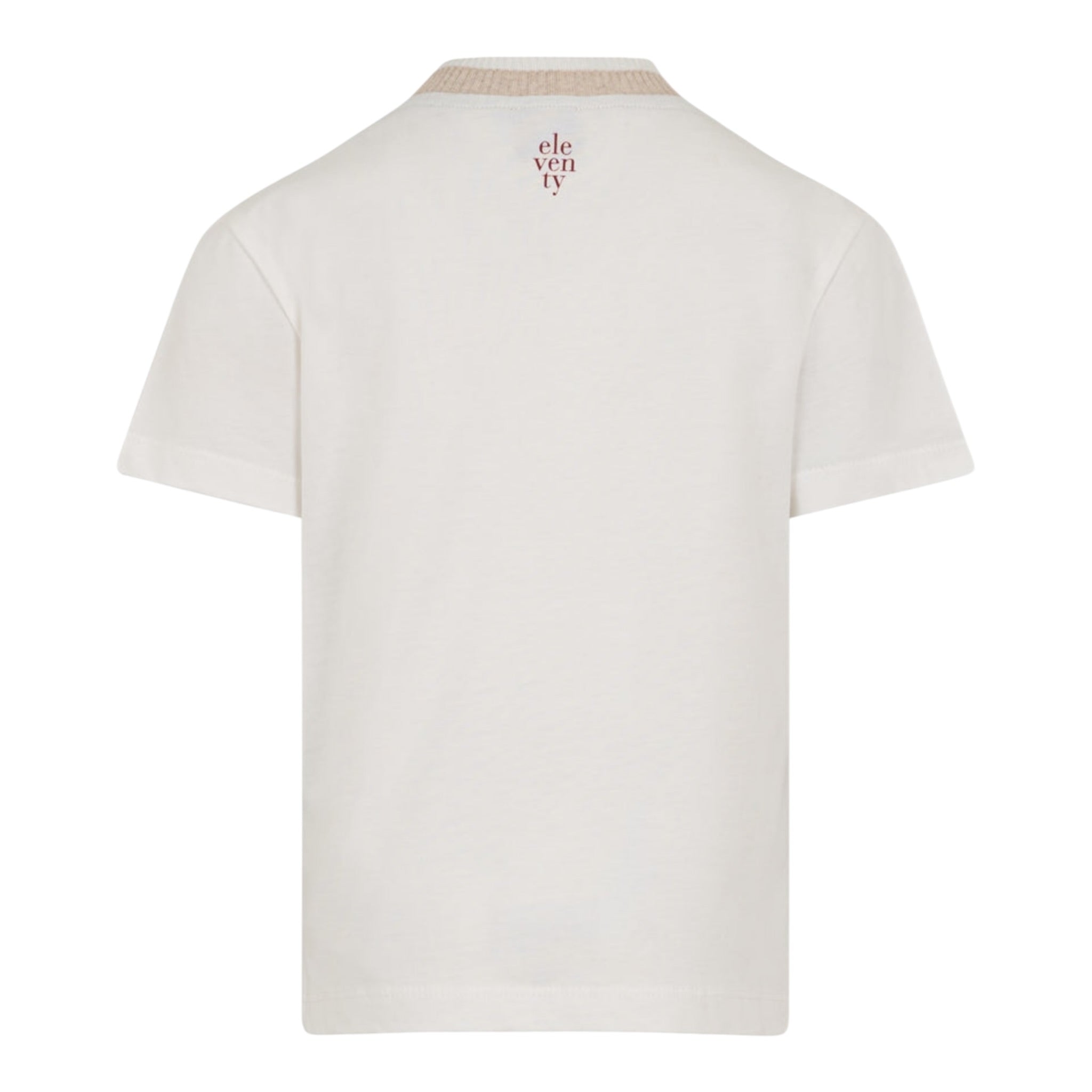 Eleventy T-Shirt Bicolore con Stampa Bianco per Bambino EX8P31 BIANCO ELEVENTY 