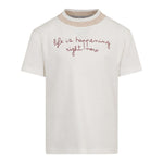 Eleventy T-Shirt Bicolore con Stampa Bianco per Bambino EX8P31X BIANCO ELEVENTY 