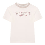 Eleventy T-Shirt Bicolore con Stampa Panna per Bambino EX8P31XX PANNA ELEVENTY 