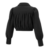 Elisabetta Franchi Camicia tinta unita con Logo Nero per Bambina EFA256 NERO ELISABETTA FRANCHI 