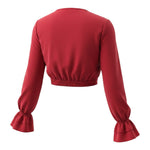Elisabetta Franchi Top tinta unita con Manica Rouches Fragola per Bambina EFAB108 FRAGOLA ELISABETTA FRANCHI 