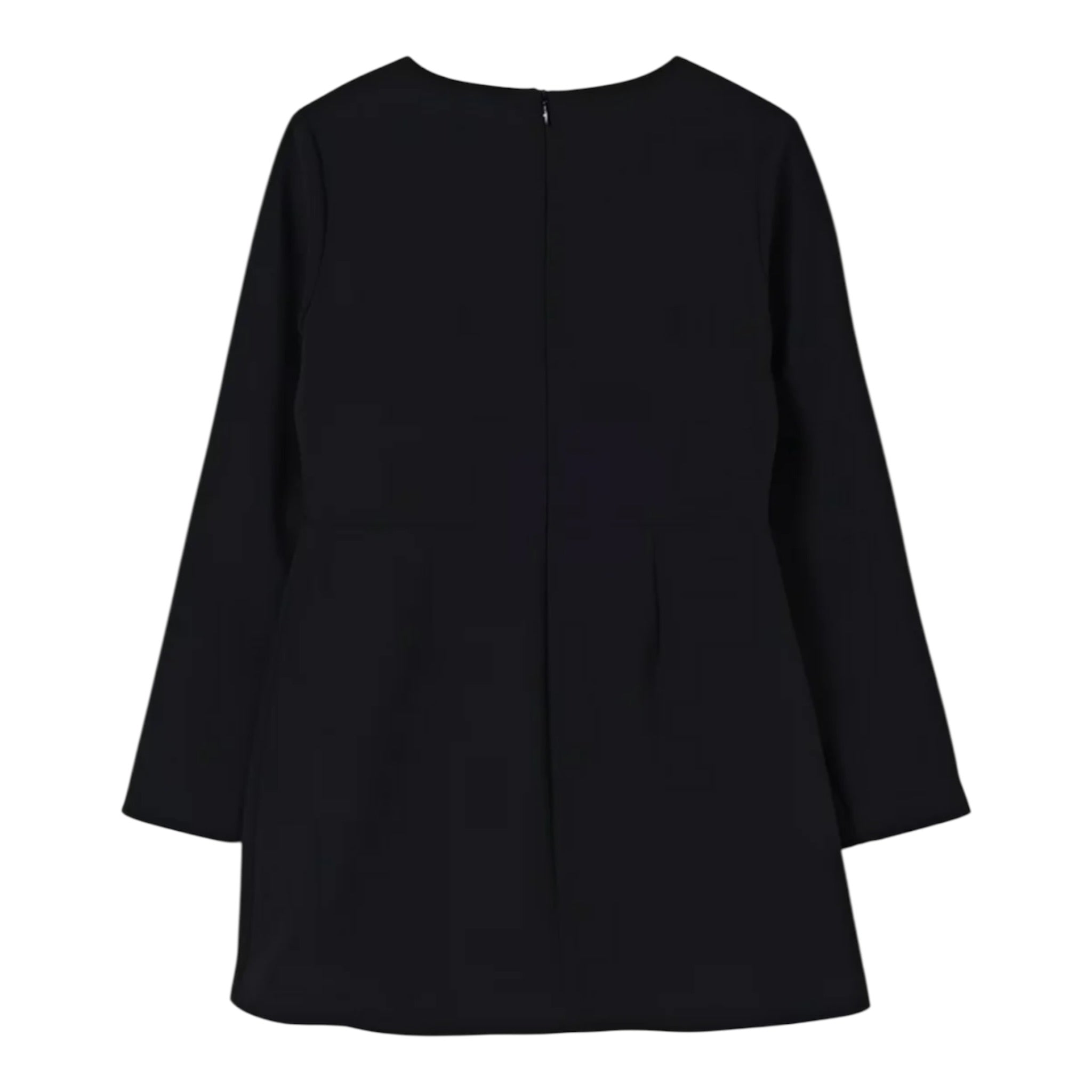 Elisabetta Franchi Abito Manica Lunga tinta unita con Logo Nero per Bambina EFAB623 NERO ELISABETTA FRANCHI 