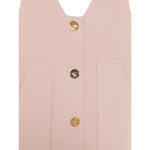 Elisabetta Franchi Salopette tinta unita con Bottoni Rosa per Bambina EFAB624 ROSA ELISABETTA FRANCHI 